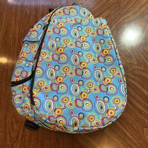 Jetpac Life Is Tennis Blue Yellow Lynne Tauchen Tennis Bag SlingBack Vibrant